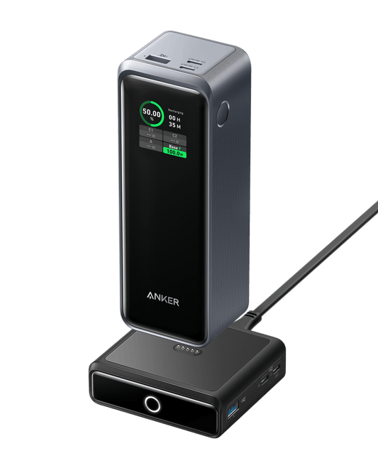 Anker Prime 27,650mAh 250W Power Bank with 100W Charging Base High-Power Portable Charger