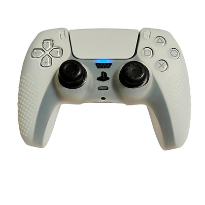 Jendore Coque de protection avant antidérapante en silicone transparente compatible avec la manette PS5