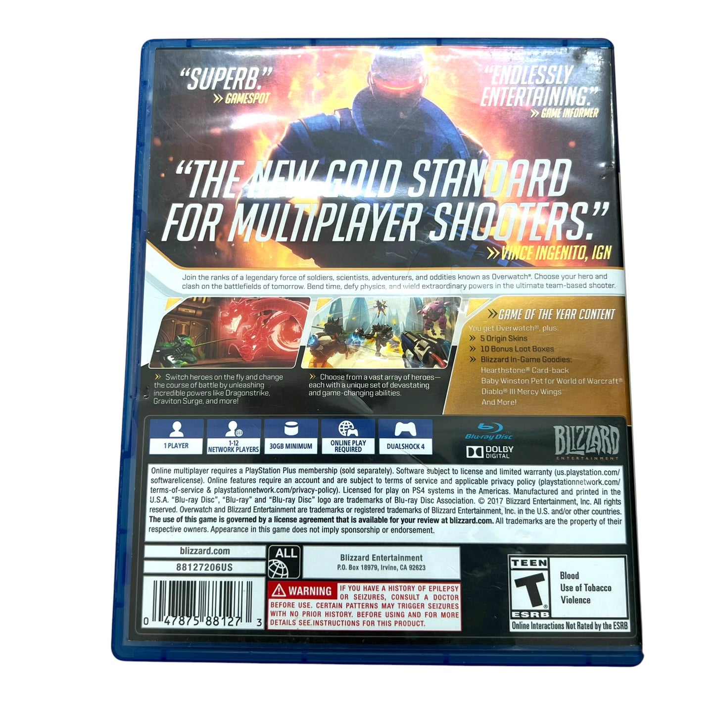 Overwatch Game of the Year Edition – PS4 PlayStation 4 Video Game with Case | Preowned