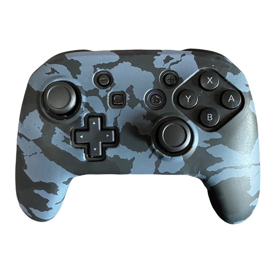JenDore Coque en silicone camouflage gris foncé compatible avec la manette Nintendo Switch Pro 
