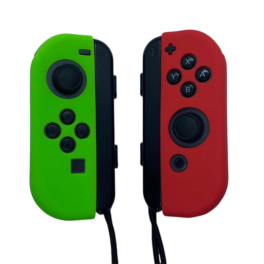 JenDore Fundas protectoras Joy-con de silicona verde lima y roja para Nintendo Switch