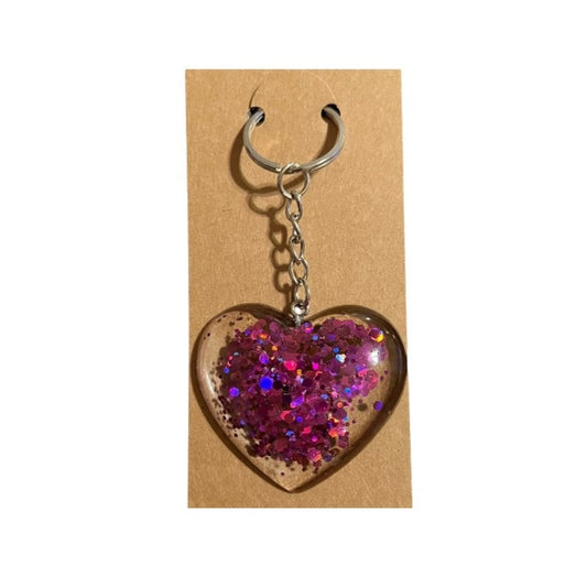 Shimmering Love Glam Hearts: JenDore Handmade Purple Sparkle Keychain