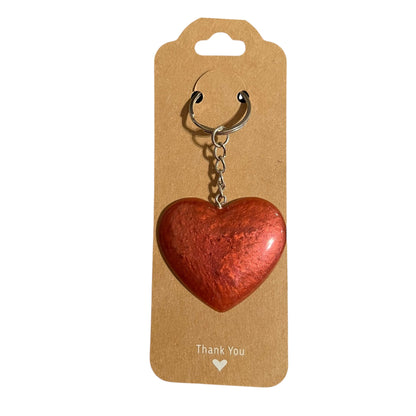 Shimmering Love Glam Hearts: JenDore Handmade Solid Red Glitter Sparkle Keychain