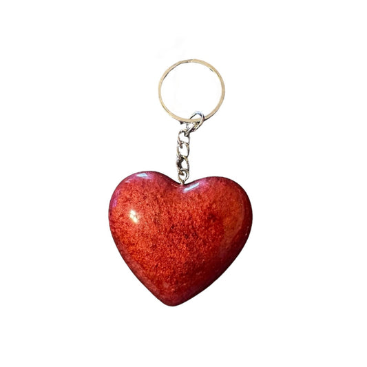 Shimmering Love Glam Hearts: JenDore Handmade Solid Red Sparkle Keychain