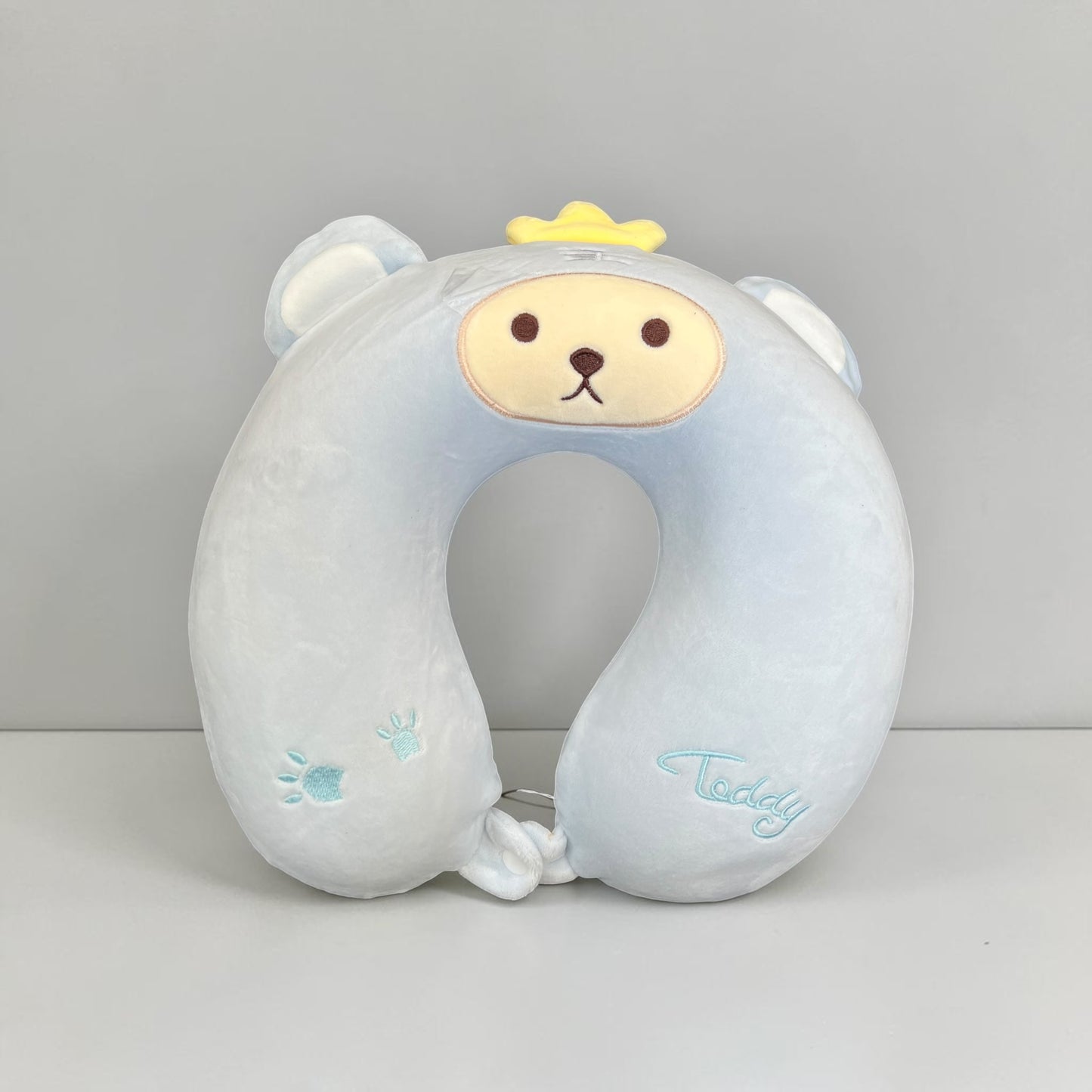 JenDore Plush Teddy Bear Travel Neck Pillow – Blue