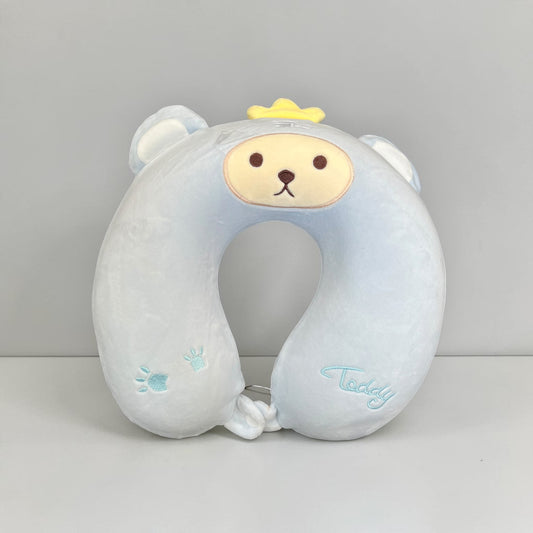 JenDore Plush Teddy Bear Travel Neck Pillow – Blue