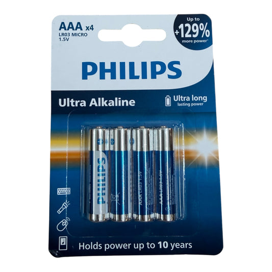 Philips AAA Alkaline Batteries 1.5V – 4 Count