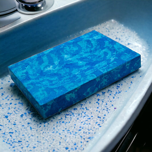 Plat de savon en céramique Ocean Blue Splash fait à la main