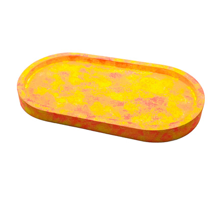 JenDore Handmade Yellow Orange Sunset Ceramic Vanity Tray