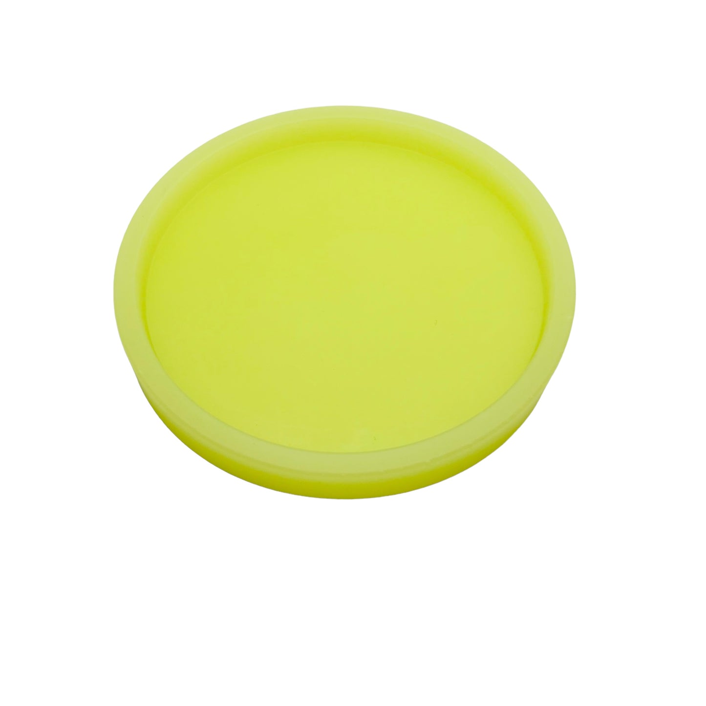 JenDore Bandeja de tocador circular con brillo amarillo neón hecha a mano
