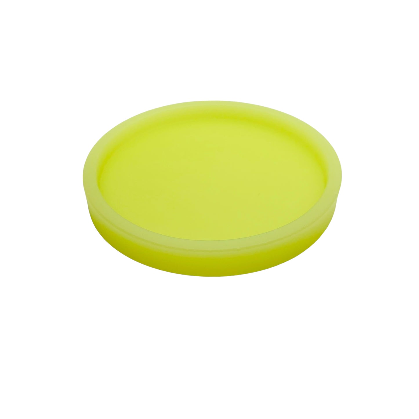 JenDore Bandeja de tocador circular con brillo amarillo neón hecha a mano