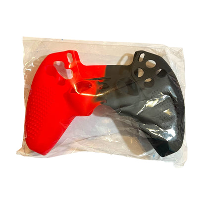 JenDore Black Red Anti-Slip Edge Silicone Cover for PS5 Controller