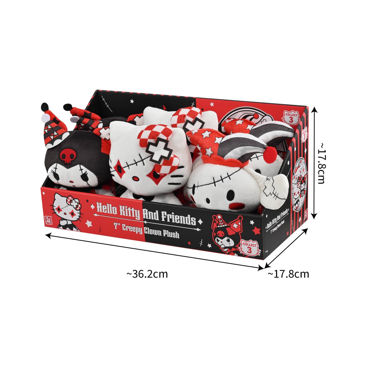 YuMe Hello Kitty and Friends 7" Cute Creepy Clown Plush