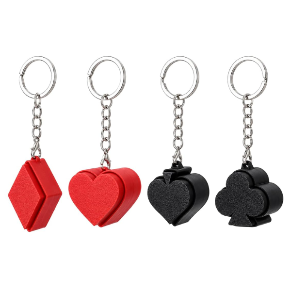 Playing Card Suits Fidget Clicker Keychains