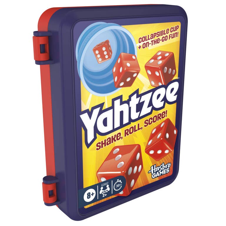 Official Hasbro Gaming Yahtzee Dice Game with Travel Storage Case – G2662