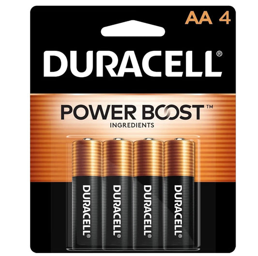Duracell Coppertop AA Alkaline Batteries with POWER BOOST™ – 4 Count