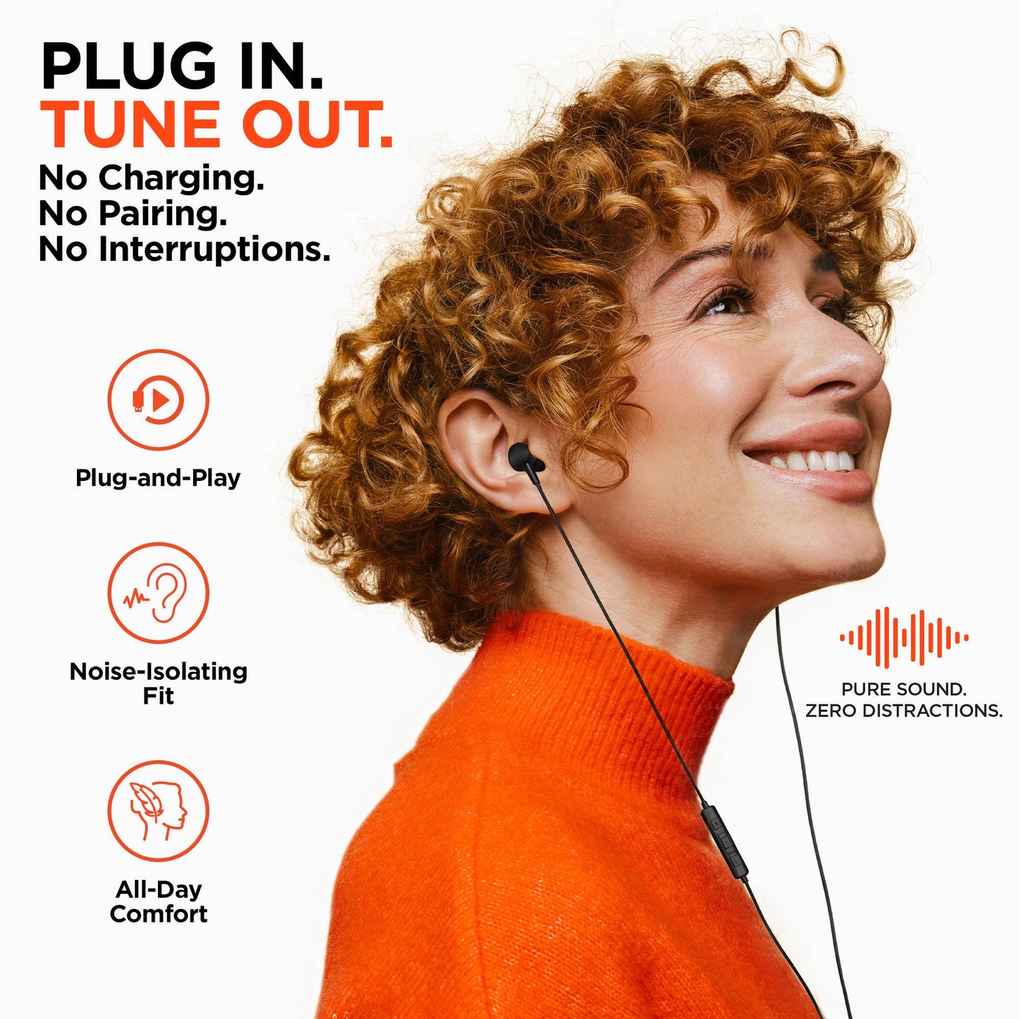 HyperGear Wired USB-C High-Fidelity Metal Earbuds with DAC – Black