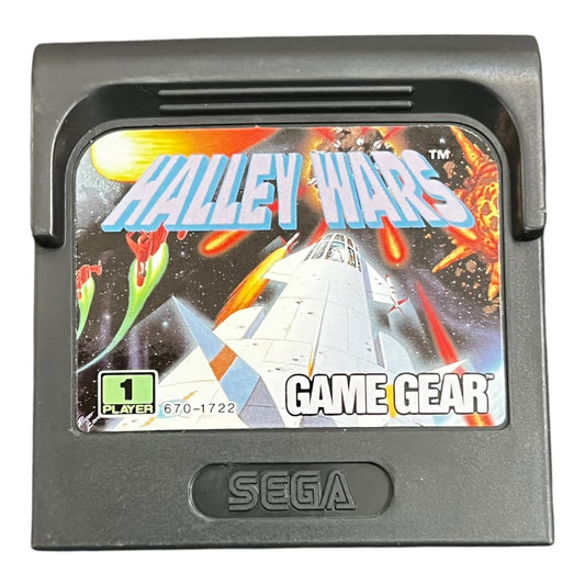 Sega Game Gear cartridge for 'Halley Wars' on a white background