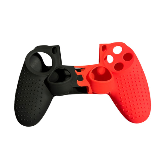 JenDore black red silicone cover compatible with PS4 Pro and Slim controller with grip texture