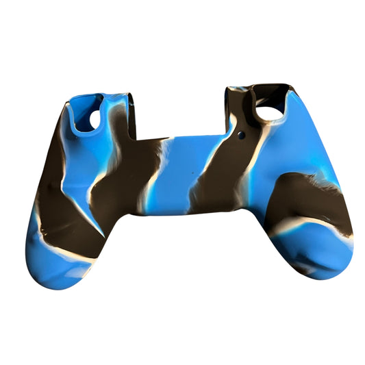 JenDore blue black camo silicone cover compatible with PS4 Pro and Slim controller with grip texture