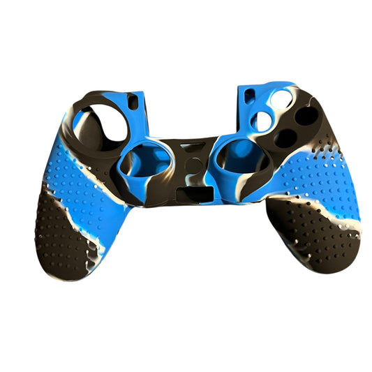 JenDore blue black camo silicone cover compatible with PS4 Pro and Slim controller with grip texture