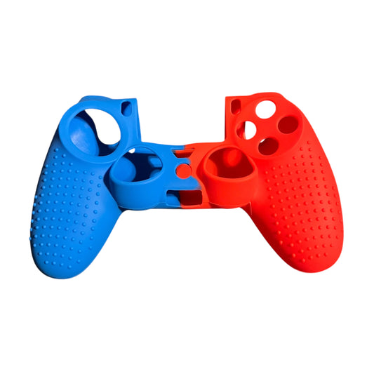 JenDore blue red silicone cover compatible with PS4 Pro and Slim controller with grip texture