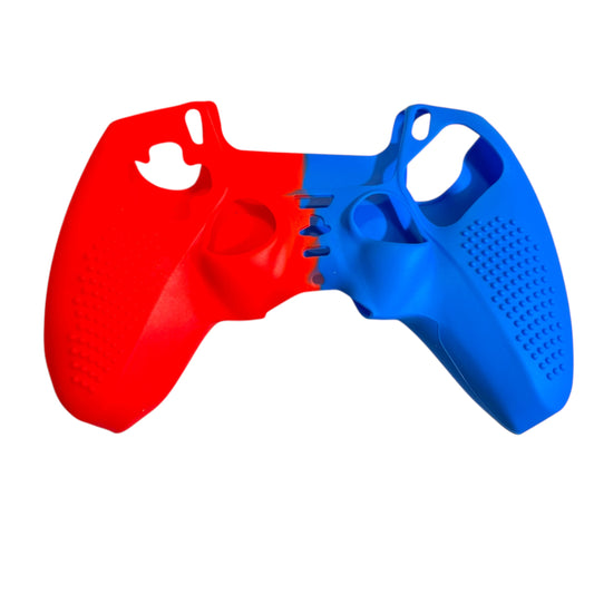 JenDore blue red silicone anti‑slip grip cover for PS5 wireless controller
