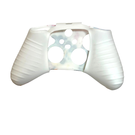 JenDore colorful splatter anti-slip silicone grip cover compatible with Xbox Series X wireless controllers. Bright design improves grip and protection.
