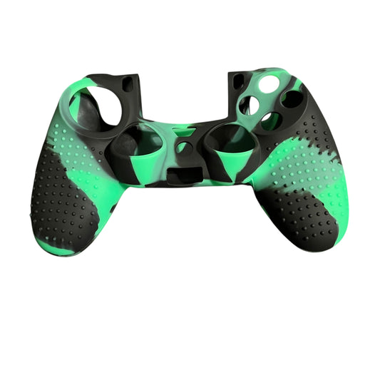 JenDore lime green black camo silicone cover compatible with PS4 Pro and Slim controller with grip texture