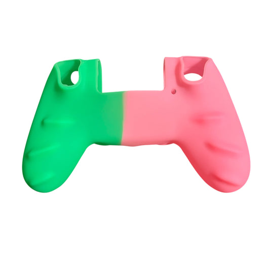 JenDore pink green silicone cover compatible with PS4 Pro and Slim controller with grip texture