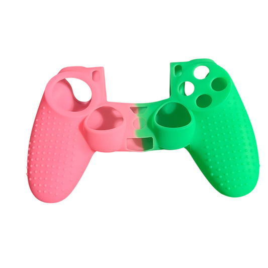 JenDore pink green silicone cover compatible with PS4 Pro and Slim controller with grip texture