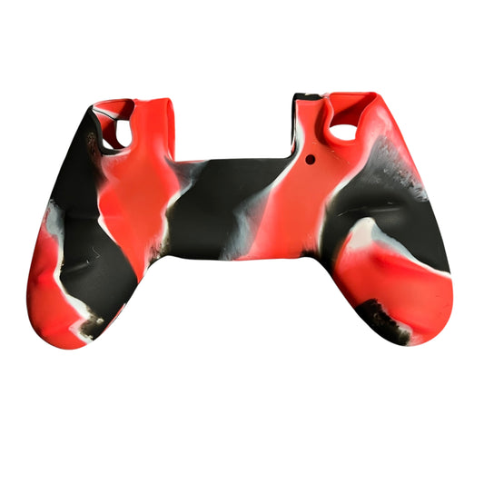 JenDore red black camo silicone cover compatible with PS4 Pro and Slim controller with grip texture