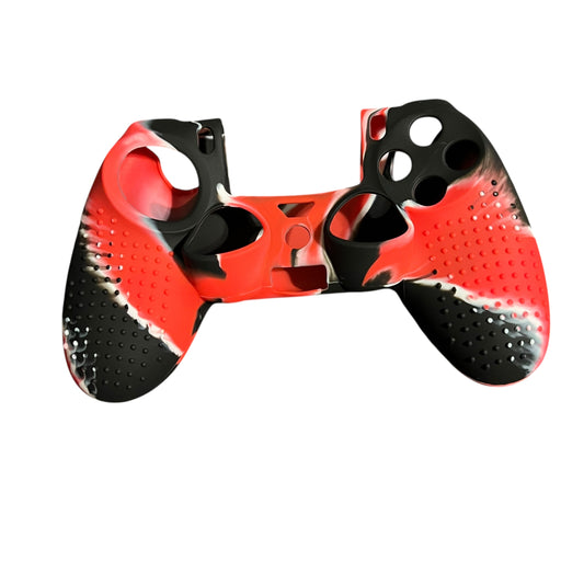 JenDore red black camo silicone cover compatible with PS4 Pro and Slim controller with grip texture
