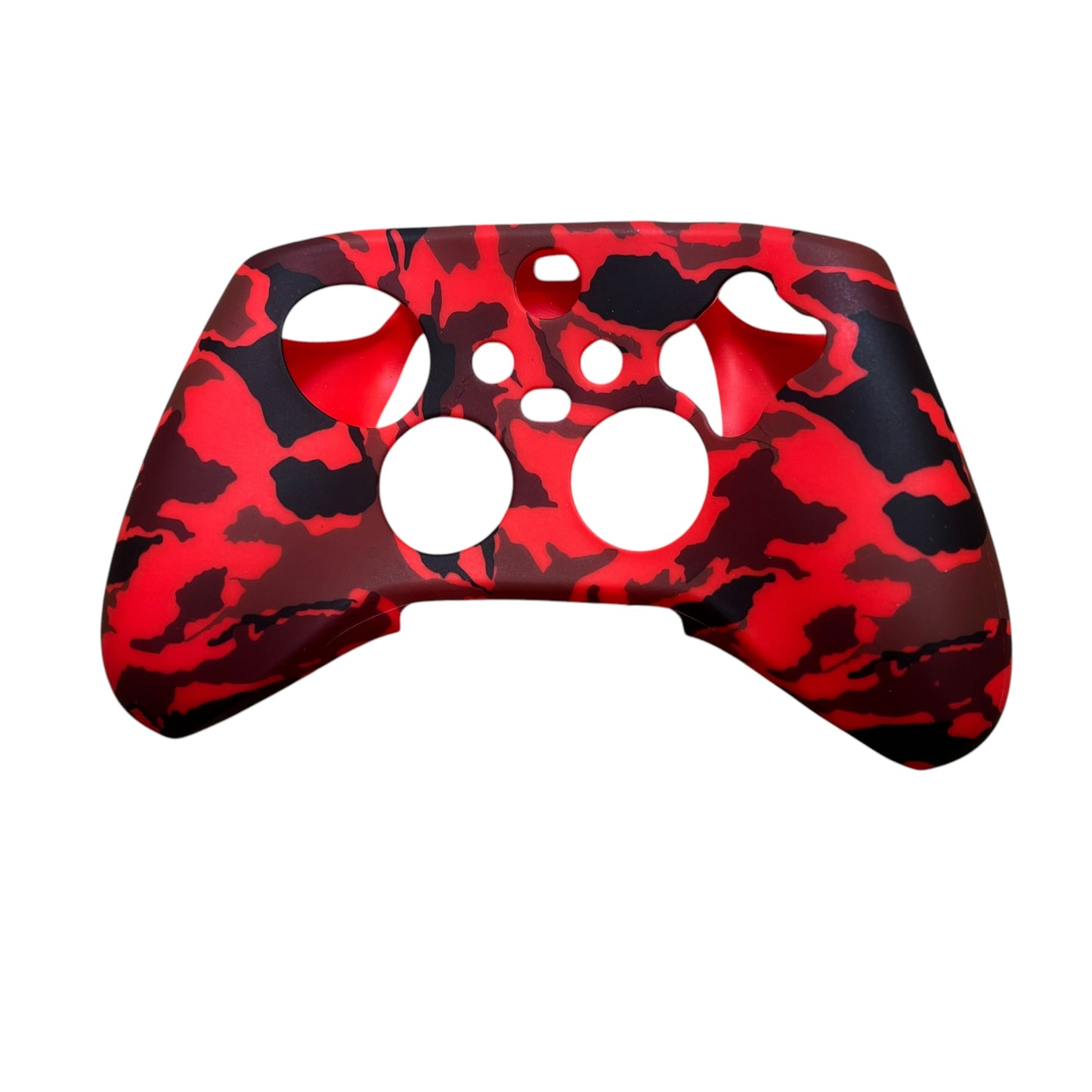 JenDore red camo anti-slip silicone grip cover compatible with Xbox Series X wireless controllers. Designed to improve grip and protect from wear.
