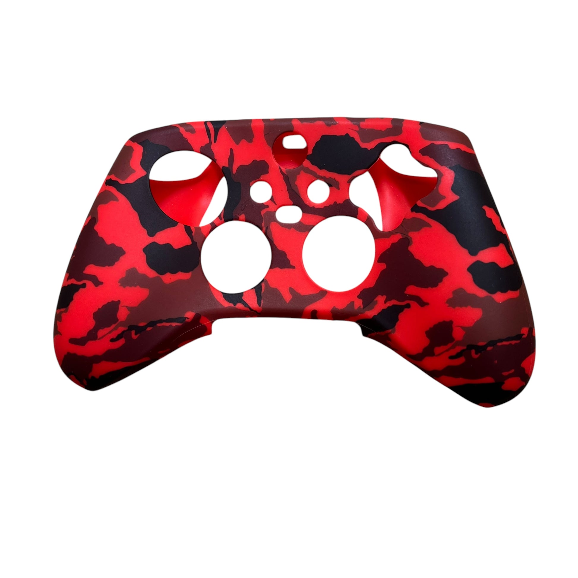 JenDore red camo anti-slip silicone grip cover compatible with Xbox Series X wireless controllers. Designed to improve grip and protect from wear.
