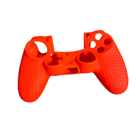 JenDore red silicone cover compatible with PS4 Pro and Slim controller with grip texture