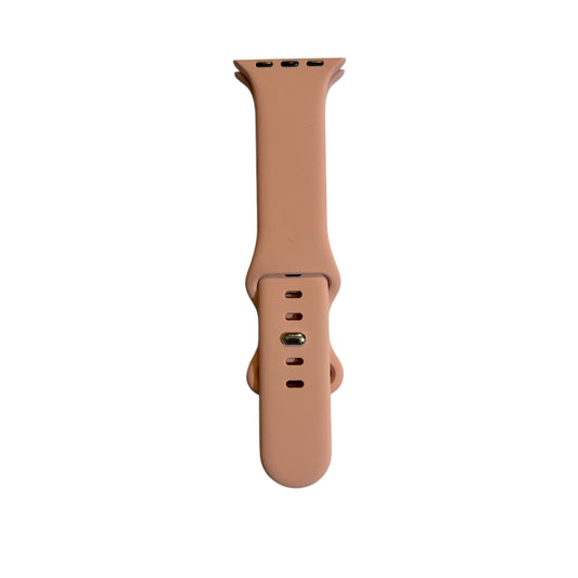 A light pink soft silicone smartwatch band compatible with Apple Watch, displayed on a plain background.