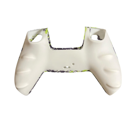 JenDore splatter lime green black white silicone anti‑slip grip cover compatible with PS5 wireless controller