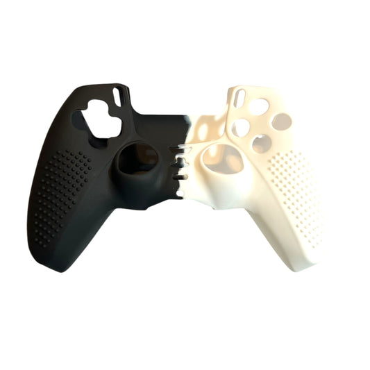 JenDore white black silicone anti‑slip grip cover for PS5 wireless controller