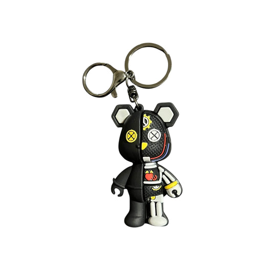 JenDore Mecha Bear Keychain made of silicone with half teddy and half cyborg design, 7.2 cm x 4.3 cm