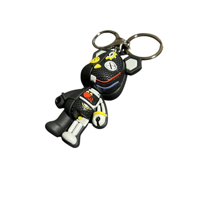 JenDore Mecha Bear Keychain made of silicone with half teddy and half cyborg design