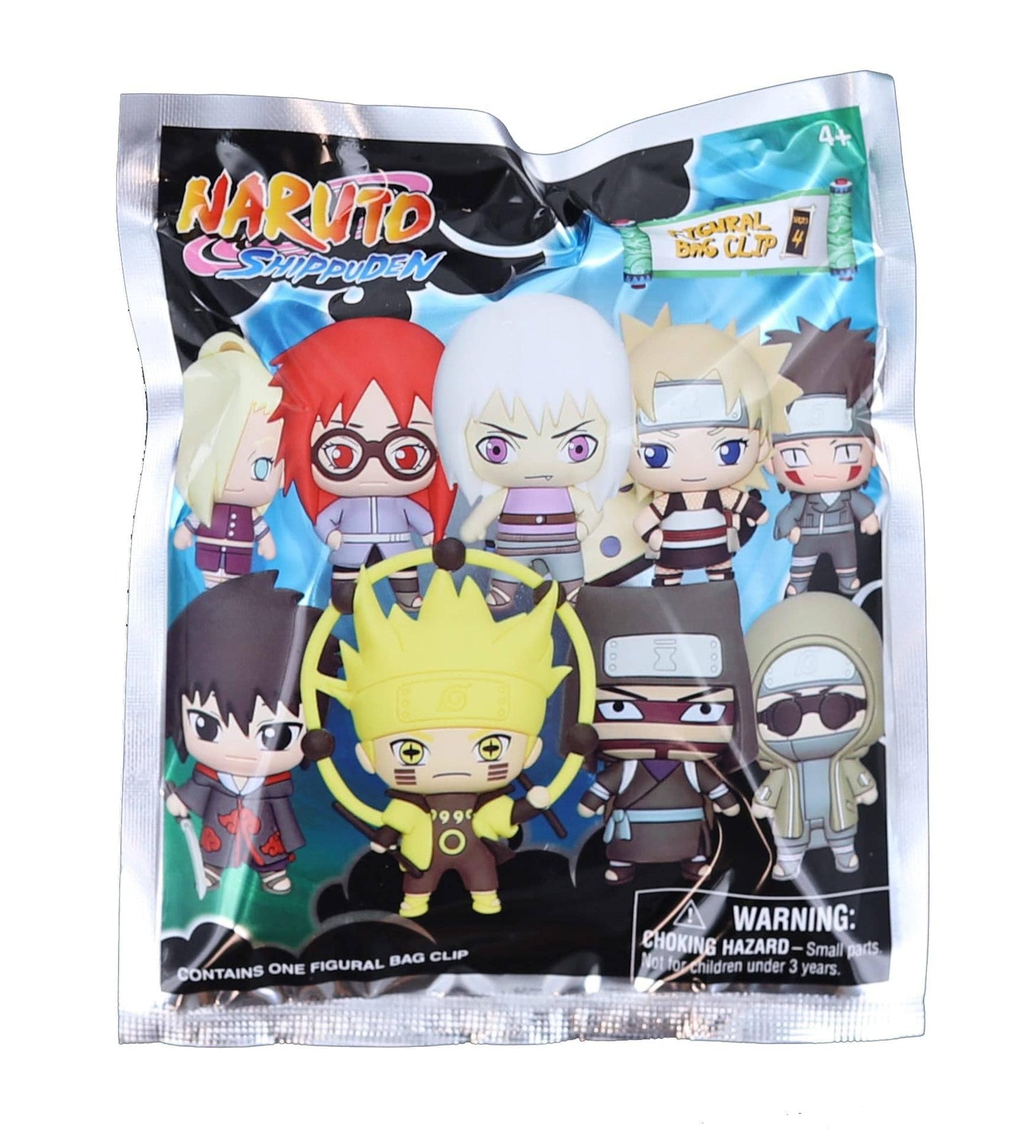 Packaged figurine bag with Naruto characters on a white background