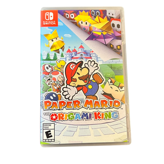 Used Paper Mario The Origami King Nintendo Switch game with original case, preowned and tested, available from JenDore in Norfolk, VA.