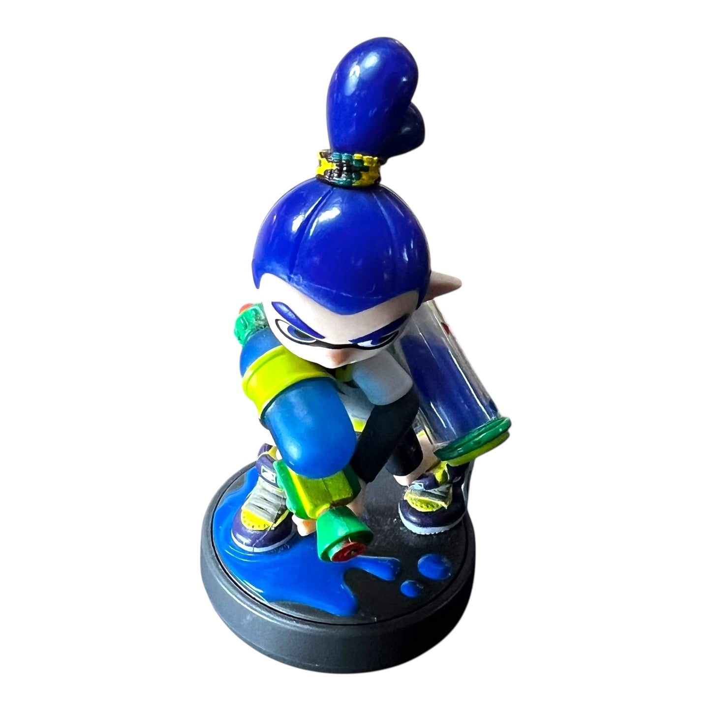 Preowned Blue Inkling Boy Amiibo figurine compatible with Nintendo Switch, Wii U, and Nintendo 3DS, preowned at JenDore