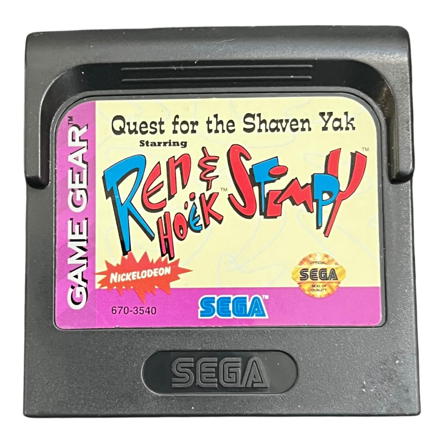 Quest for Shaven Yak Starring Ren & Stimpy Sega Game Gear used video game cartridge