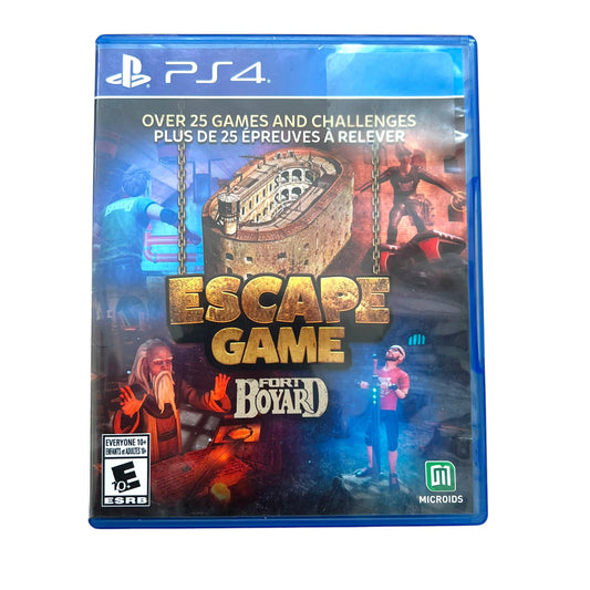 PS4 game case for Fort Boyard Escape Game, featuring a blue PlayStation case with colorful cover art and the PS4 branding at the top.