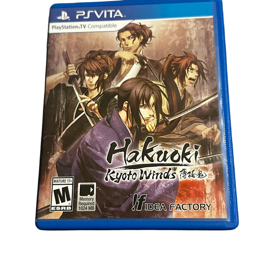Used Hakuoki Kyoto Winds PlayStation PS Vita video game with case, preowned and authentic at JenDore