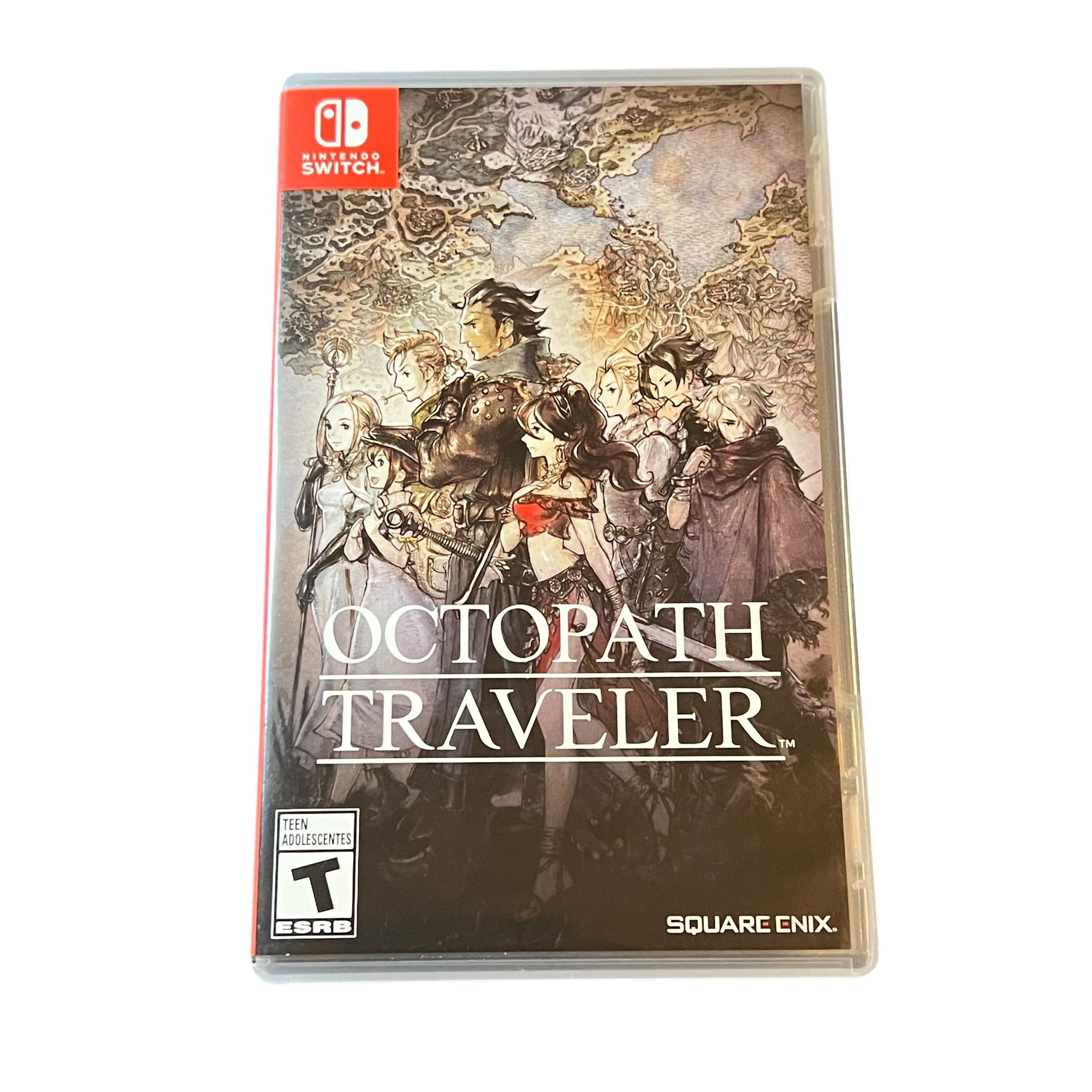 Used Octopath Traveler Nintendo Switch game with original case, preowned and tested, available from JenDore in Norfolk, VA.