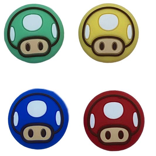 JenDore Green Yellow Blue Red Mushrooms Silicone Thumb Grip Caps for Nintendo Switch / Nintendo Switch Lite