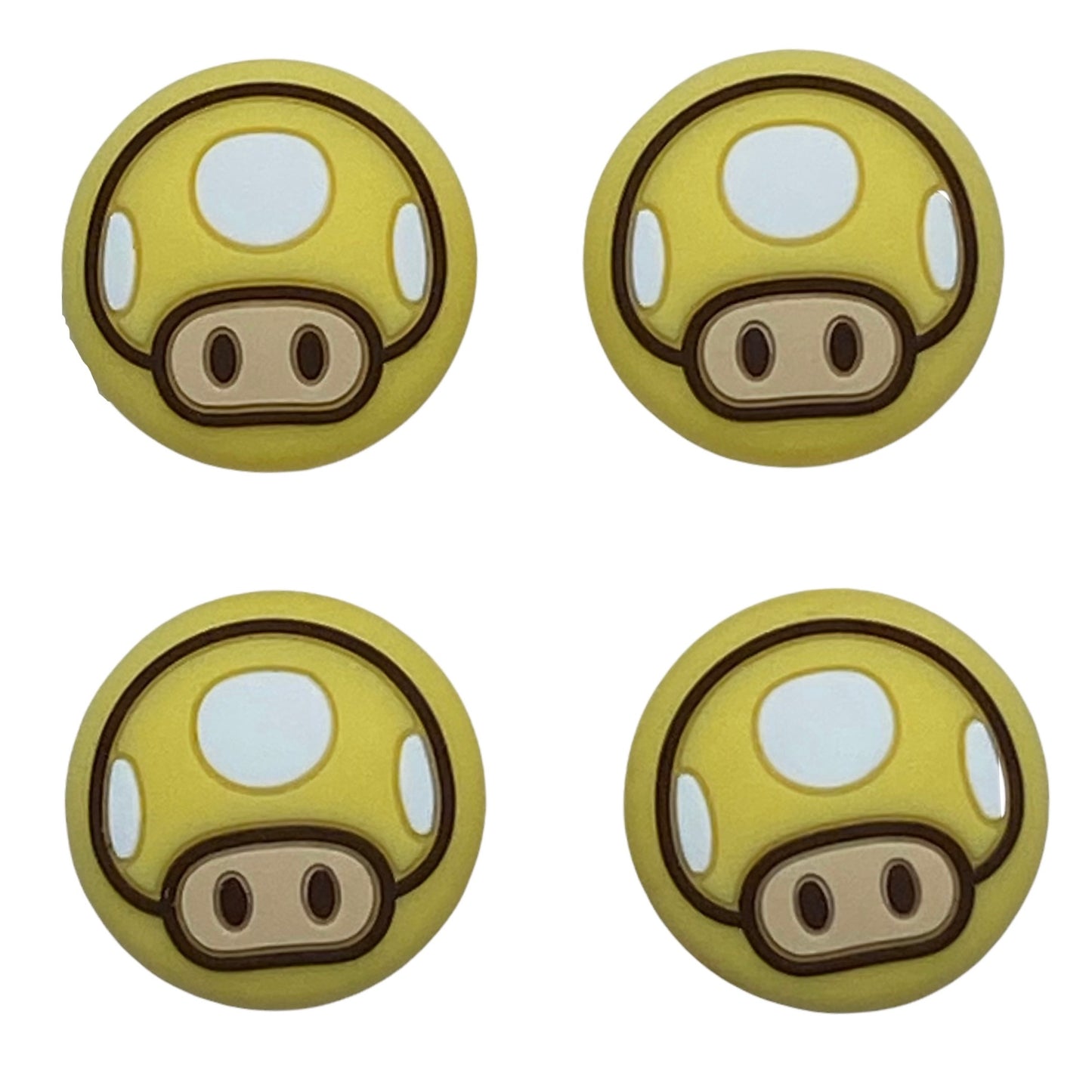 JenDore Yellow Mushrooms 4Pcs Silicone Thumb Grip Caps for Nintendo Switch
